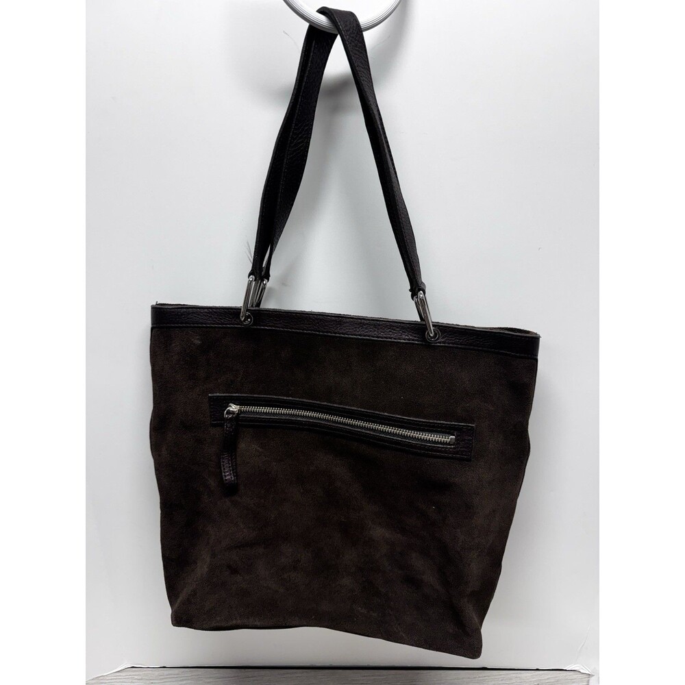 Vintage Y2K Banana Republic Brown Suede Leather Tote Shoulder Bag